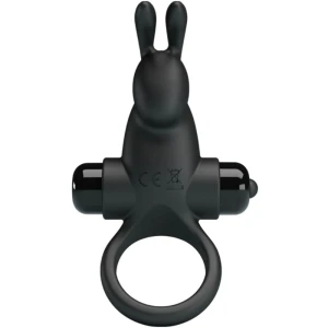 PRETTY LOVE - ANEL VIBRATÃRIO + ESTIMULADOR DE CLITÃRIS DE COELHO 10 VIBRAÃÃES PRETO
